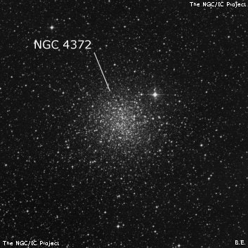 NGC 4372 - шаровое скопление звёзд. Описание NGC 4372:, Шаровое скопление в созвездии Муха