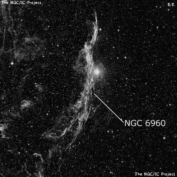 NGC 6960 - остаток взрыва сверхновой. Описание NGC 6960:, Остаток сверхновой в созвездии Лебедь