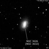NGC 3626 - линзовидная галактика. Описание NGC 3626:, Объект глубокого космоса в созвездии Лев
