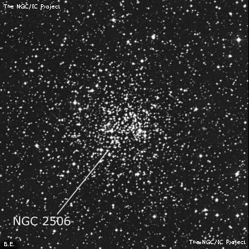 NGC 2506 - рассеянное скопление звёзд. Описание NGC 2506:, Рассеянное скопление в созвездии Единорог