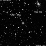 NGC 1000 - галактика. Описание NGC 1000:, Галактика в созвездии Андромеда