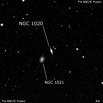NGC 1020 - линзовидная галактика. Описание NGC 1020:, Галактика в созвездии Кит