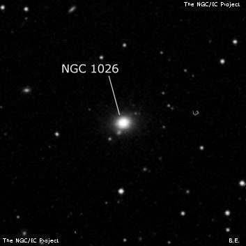 NGC 1026 - линзовидная галактика. Описание NGC 1026:, Галактика в созвездии Кит