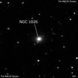 NGC 1026 - линзовидная галактика. Описание NGC 1026:, Галактика в созвездии Кит
