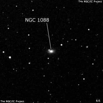 NGC 1088 - линзовидная галактика. Описание NGC 1088:, Галактика в созвездии Овен