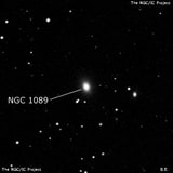 NGC 1089 - эллиптическая галактика. Описание NGC 1089:, Галактика в созвездии Эридан
