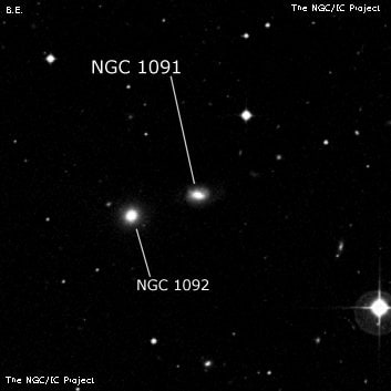 NGC 1091 - спиральная галактика с баром. Описание NGC 1091:, Галактика в созвездии Эридан