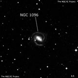 NGC 1096 - спиральная галактика с баром. Описание NGC 1096:, Галактика в созвездии Часы