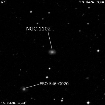 NGC 1102 - спиральная галактика с баром. Описание NGC 1102:, Галактика в созвездии Эридан