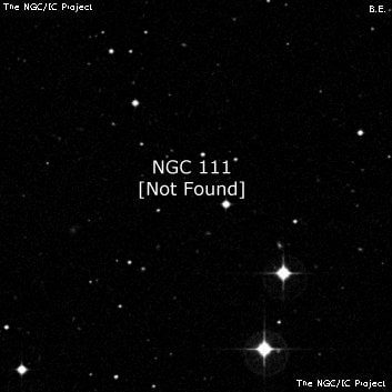 NGC 111 - по указанным Генри Дрейером координатам, объект повторно не найден; . Описание NGC 111:, Объект глубокого космоса в созвездии Кит