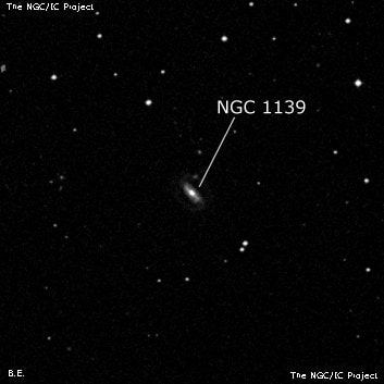NGC 1139 - спиральная галактика с баром. Описание NGC 1139:, Галактика в созвездии Эридан