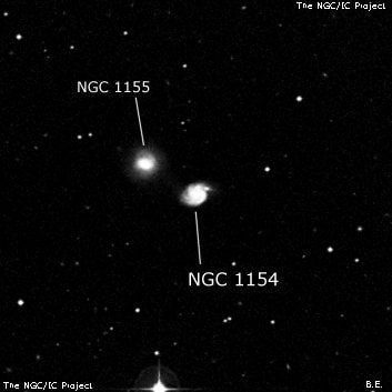 NGC 1154 - спиральная галактика. Описание NGC 1154:, Галактика в созвездии Эридан