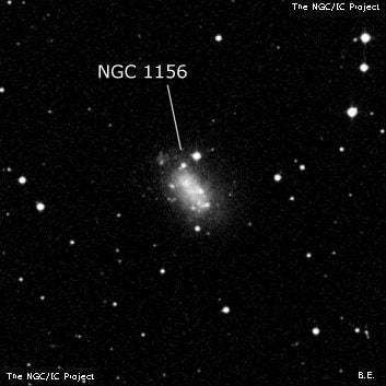 NGC 1156 - галактика неправильной формы. Описание NGC 1156:, Галактика в созвездии Овен