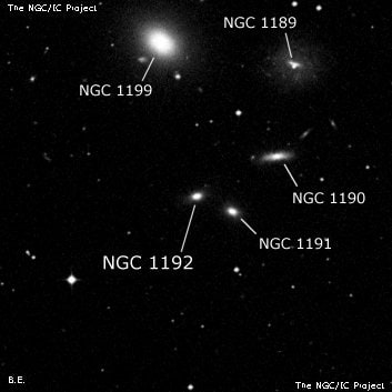 NGC 1192 - эллиптическая галактика. Описание NGC 1192:, Галактика в созвездии Эридан