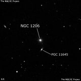 NGC 1206 - эллиптическая галактика. Описание NGC 1206:, Галактика в созвездии Эридан