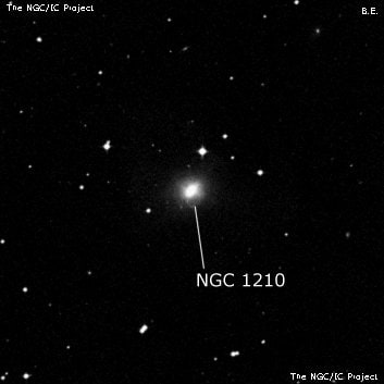 NGC 1210 - спиральная галактика с баром. Описание NGC 1210:, Галактика в созвездии Печь