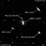 NGC 1215 - спиральная галактика. Описание NGC 1215:, Галактика в созвездии Эридан
