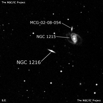 NGC 1216 - линзовидная галактика. Описание NGC 1216:, Галактика в созвездии Эридан