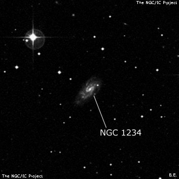 NGC 1234 - спиральная галактика с баром. Описание NGC 1234:, Галактика в созвездии Эридан