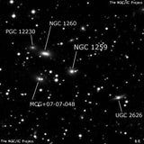 NGC 1259 - линзовидная галактика. Описание NGC 1259:, Галактика в созвездии Персей