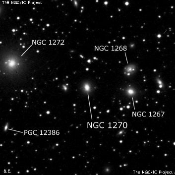 NGC 1270 - эллиптическая галактика. Описание NGC 1270:, Галактика в созвездии Персей