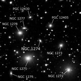 NGC 1274 - эллиптическая галактика. Описание NGC 1274:, Галактика в созвездии Персей