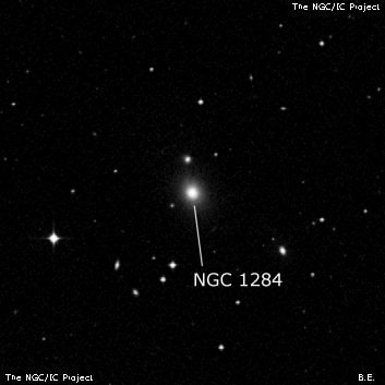 NGC 1284 - линзовидная галактика. Описание NGC 1284:, Галактика в созвездии Эридан