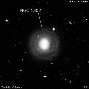 NGC 1302 - спиральная галактика с баром. Описание NGC 1302:, Галактика в созвездии Печь