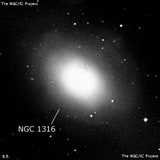 NGC 1316 - спиральная галактика с баром. Описание NGC 1316:, Галактика в созвездии Печь