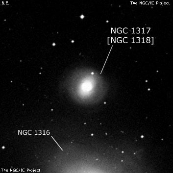 NGC 1317 - спиральная галактика с баром. Описание NGC 1317:, Объект глубокого космоса в созвездии Печь