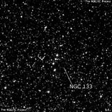 NGC 133 - рассеянное скопление звёзд. Описание NGC 133:, Рассеянное скопление в созвездии Кассиопея