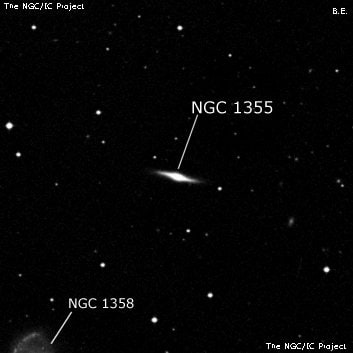 NGC 1355 - линзовидная галактика. Описание NGC 1355:, Галактика в созвездии Эридан