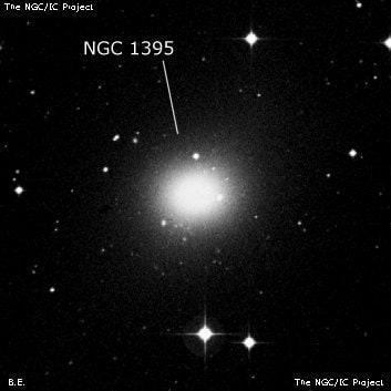 NGC 1395 - эллиптическая галактика. Описание NGC 1395:, Галактика в созвездии Эридан