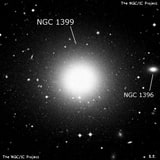 NGC 1399 - эллиптическая галактика. Описание NGC 1399:, Галактика в созвездии Печь