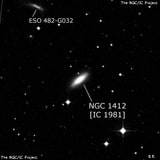 NGC 1412 - спиральная галактика с баром. Описание NGC 1412:, Галактика в созвездии Печь