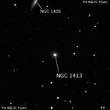 NGC 1413 - эллиптическая галактика. Описание NGC 1413:, Галактика в созвездии Эридан