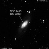 NGC 1415 - линзовидная галактика. Описание NGC 1415:, Галактика в созвездии Эридан