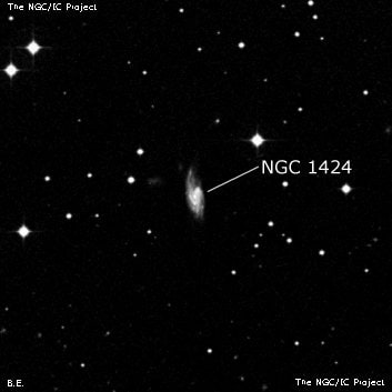 NGC 1424 - спиральная галактика с баром. Описание NGC 1424:, Галактика в созвездии Эридан