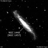 NGC 1448 - спиральная галактика. Описание NGC 1448:, Объект глубокого космоса в созвездии Часы