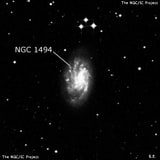 NGC 1494 - спиральная галактика с баром. Описание NGC 1494:, Галактика в созвездии Часы