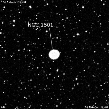 NGC 1501 - планетарная туманность. Описание NGC 1501:, Планетарная туманность в созвездии Жираф
