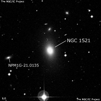 NGC 1521 - эллиптическая галактика. Описание NGC 1521:, Галактика в созвездии Эридан