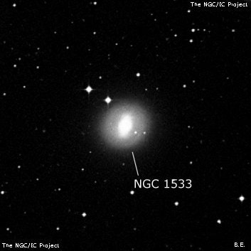 NGC 1533 - спиральная галактика с баром. Описание NGC 1533:, Галактика в созвездии Золотая Рыба