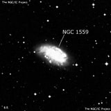 NGC 1559 - спиральная галактика с баром. Описание NGC 1559:, Галактика в созвездии Сетка