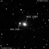 NGC 1587 - эллиптическая галактика. Описание NGC 1587:, Галактика в созвездии Телец