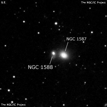 NGC 1588 - эллиптическая галактика. Описание NGC 1588:, Галактика в созвездии Телец
