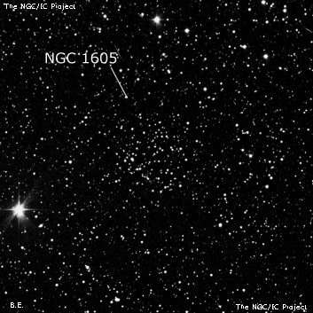 NGC 1605 - рассеянное скопление звёзд. Описание NGC 1605:, Рассеянное скопление в созвездии Персей
