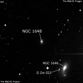 NGC 1648 - линзовидная галактика. Описание NGC 1648:, Галактика в созвездии Эридан