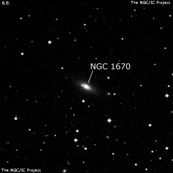 NGC 1670 - линзовидная галактика. Описание NGC 1670:, Галактика в созвездии Орион