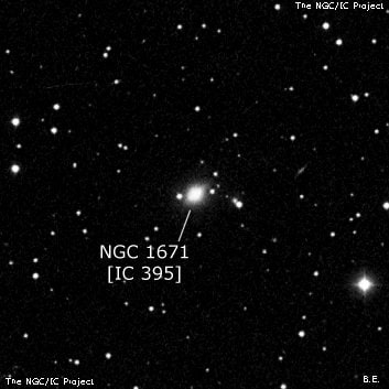 NGC 1671 - линзовидная галактика. Описание NGC 1671:, Галактика в созвездии Орион